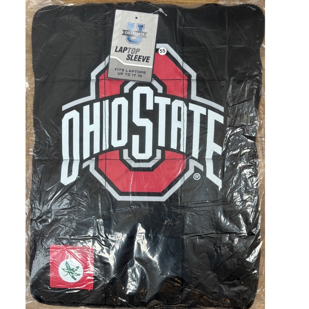 Ohio State Buckeyes Collegiate Padded Laptop Sleeve Case Fits Up to 17in Black
